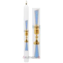 The first communion candles - extra - blue cross