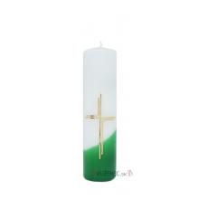 Mass candle decorated - 0.5kg - green