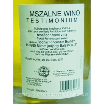 Tokaji Furmint - mešní víno bílé polosladké