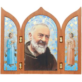 Triptych 12x10cm - Svatý Pio z Pietrelciny 