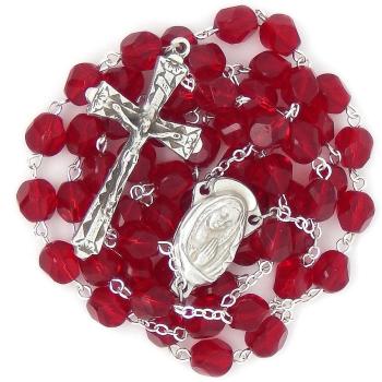 Veľký ruženec - 8mm bordo brúsené perly