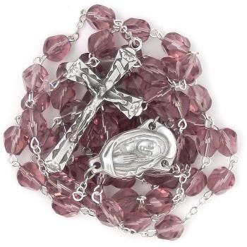 Veľký ruženec - 8mm ohňovky fialové