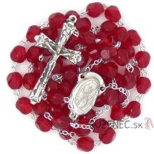 Rosenkranz - 8mm bordo Geschliffenes Glass Perlen