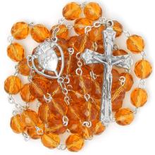 Rosary - 8mm topaz faceted glass