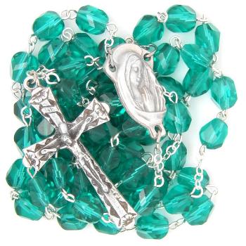 Veľký ruženec - 8mm ohňovky zelené