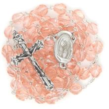 Rosary - 8mm-bead rose crystal