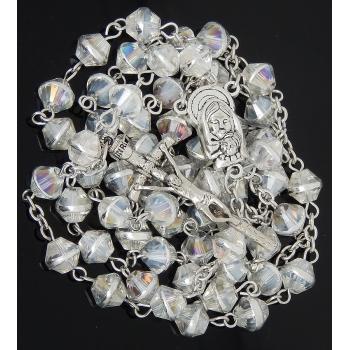 Nagyszemű rózsafüzér - 8mm-es áttetsző kristály