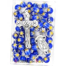 Růženec - Millefiori 8mm - modrý