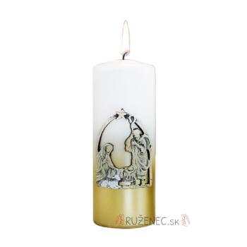 Vánoční svíčka - 6cm x 15cm - zlatá