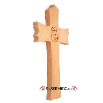 Drevený kríž 23cm - vyrezávaná Madona