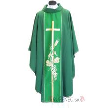 Chasuble green with brocade waist