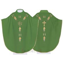 Green Chasuble - embroidery IHS + ears