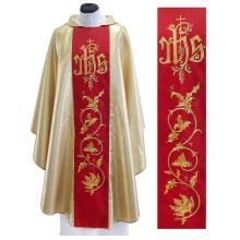 Gold Chasuble - embroidery IHS +